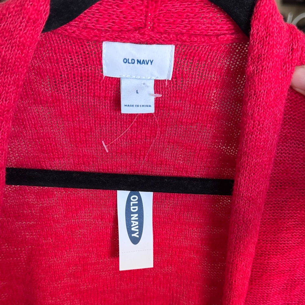 Old Navy Bright Red Open-Front Cardigan - Picture 2 of 6